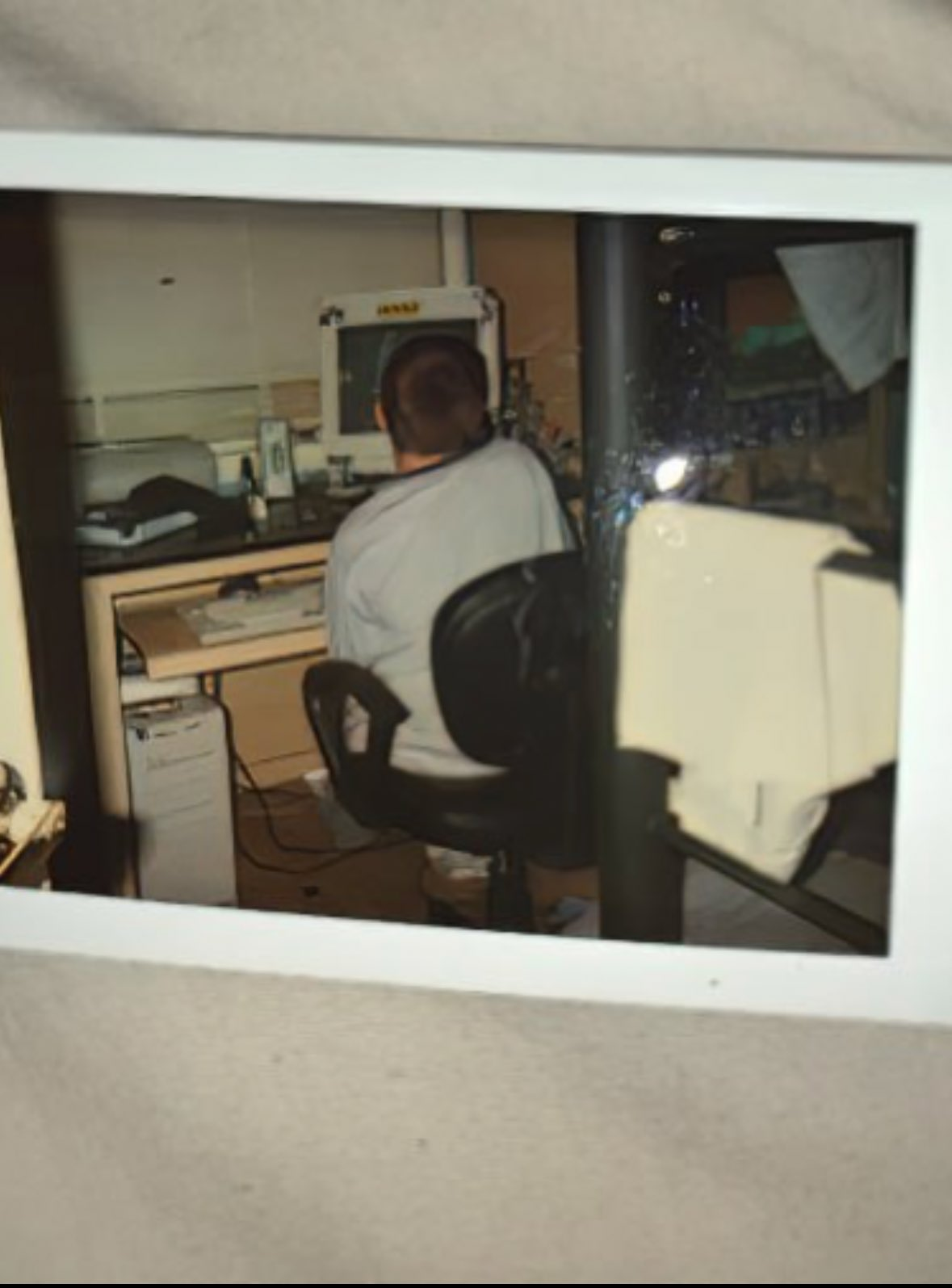 Me sitting at a CRT computer setup in 2001